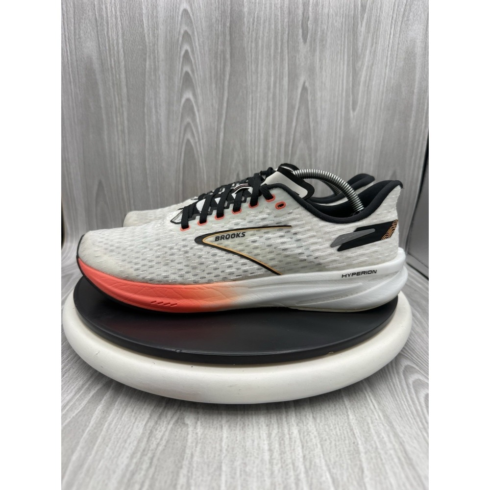 Brooks Hyperion Mens Size 10.5 Grey Fiery Coral Running Shoes 1104071D497